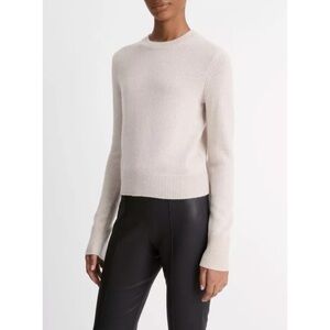 VINCE 100% Cashmere Crewneck Sweater in Birch Stone S